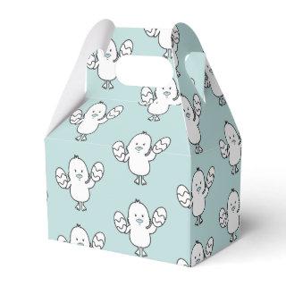 Pastel Blue Cute Easter Chick & Eggs Pattern Favor Boxes
