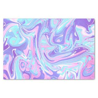 Pastel Blue & Purple Marble Liquid Texture Tissue Paper