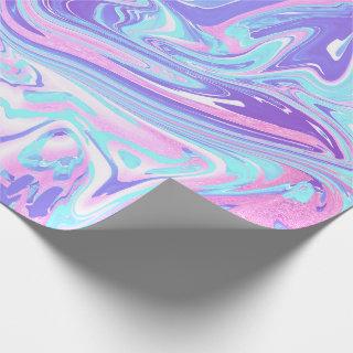 Pastel Blue & Purple Marble Liquid Texture