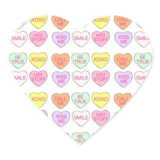 Pastel Candy Hearts Valentine's Day Conversation Heart Sticker