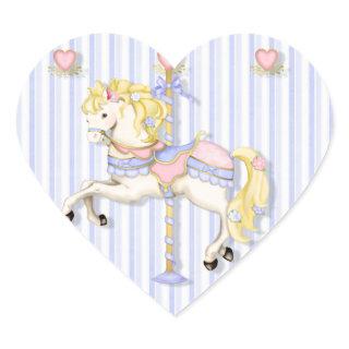 Pastel Carousel Pony Heart Sticker