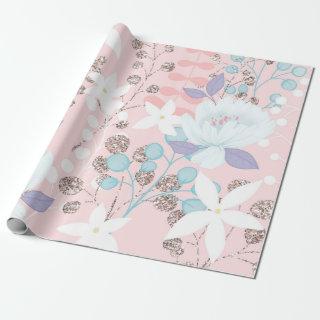 Pastel colors flowers with glitter accents