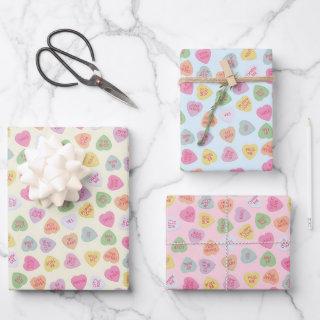 Pastel Conversation Candy Hearts Gift Wrap