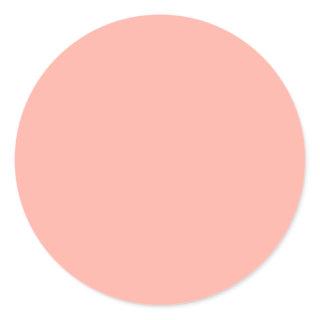 Pastel Coral Reef Solid Color | Classic | Elegant Classic Round Sticker