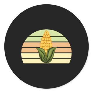 Pastel Corn On The Cob Classic Round Sticker