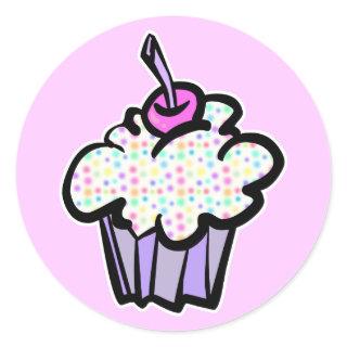 pastel dots cupcake classic round sticker