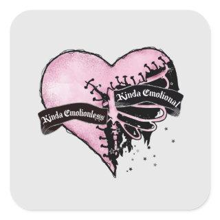 Pastel Goth Heart | Emotional and Emotionless Square Sticker