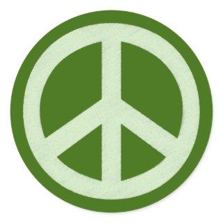 Pastel Green Peace Sign Classic Round Sticker