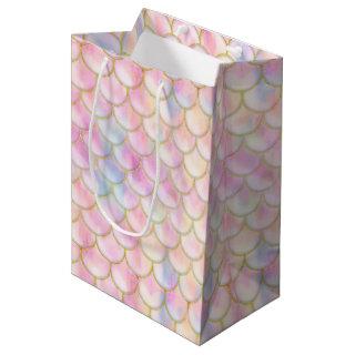 Pastel Iridescent Mermaid Scales Pattern Medium Gift Bag