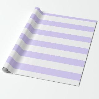 Pastel Lilac and White Wide Horizontal Striped
