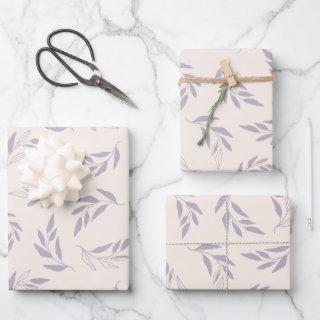 Pastel Lilac Minimalist Floral Pattern   Sheets