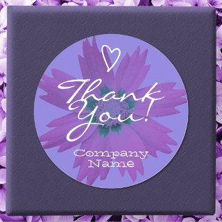 Pastel Lilac Purple Flower Blossom Thank You Label