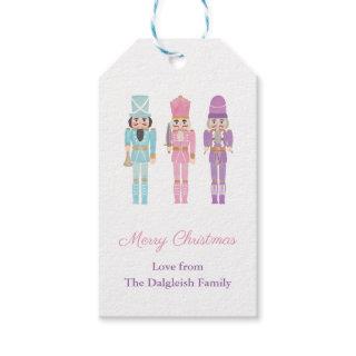 Pastel Nutcracker Ballet Soldiers Happy Holidays Gift Tags