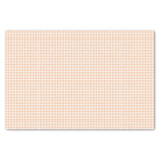 Pastel Orange Gingham Pattern Small Check Plaid Tissue Paper