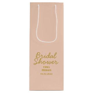 Pastel Peachy Favor gift Bridal Shower  Wine Gift Bag