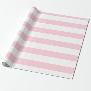 Pastel Pink and White Wide Horizontal Striped