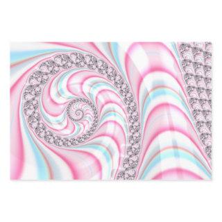 Pastel Pink Blue Candy Cane Spiral Fractal  Sheets