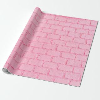 Pastel pink brick background wall texture. pink re