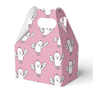 Pastel Pink Cute Easter Chick & Eggs Pattern Favor Boxes