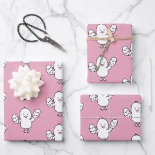 Pastel Pink Cute Easter Chick & Eggs Pattern  Sheets