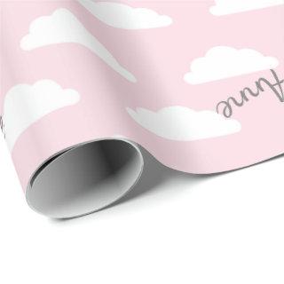 pastel pink fluffy clouds custom message