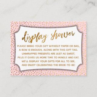 Pastel Pink & Gold Confetti Display Shower Card