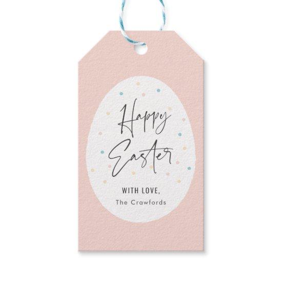 Pastel Polk a Dot Egg Happy Easter Gift Tags
