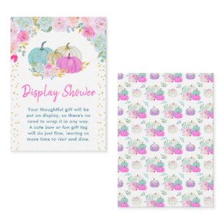 Pastel Pumpkins Floral Display Baby Shower Enclosure Card