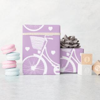 Pastel Purple and White Vintage Retro Bicycle