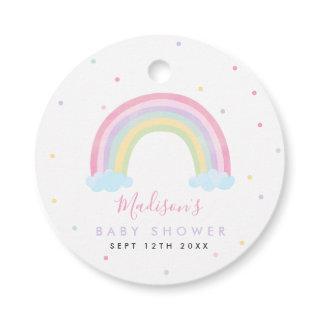 Pastel Rainbow Baby Shower Gift Favor Tags
