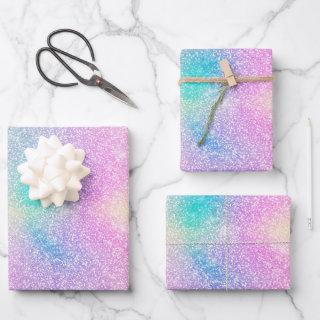 Pastel Rainbow Glitter Gradient  Sheets