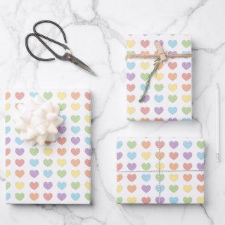 Pastel Rainbow Hearts Pattern Kids  Sheets