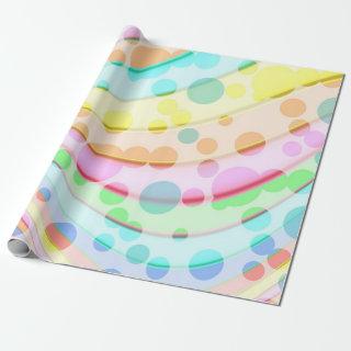 Pastel Rainbow of Ribbons and Bubbles