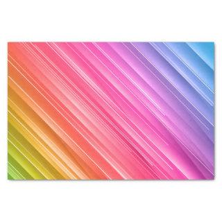 Pastel Rainbow Textured Lines Decoupage Tissue Paper