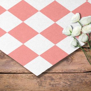 Pastel Red White Checkered Checkerboard Vintage Tissue Paper