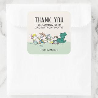 Pastel Toy Story | Birthday Thank You Square Sticker