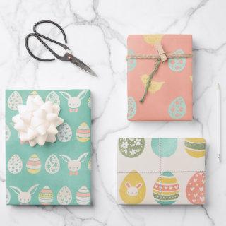 Pastel Watercolor Eggs Bunny Merry Easter  Sheets