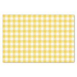 Pastel Yellow Gingham Buffalo Check Plaid Pattern  Tissue Paper