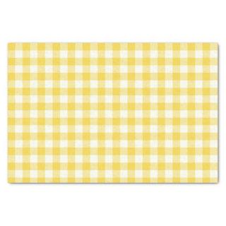 Pastel Yellow Gingham Buffalo Check Plaid Pattern  Tissue Paper