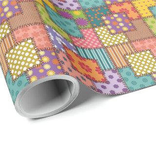 Patchwork Pattern Flowers Polka Dot Stripe