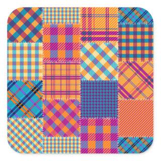 Patchwork textile: seamless vintage pattern. square sticker