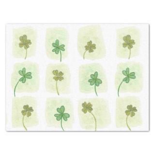 Patchwork Watercolor Shamrock Pattern Tissue Paper