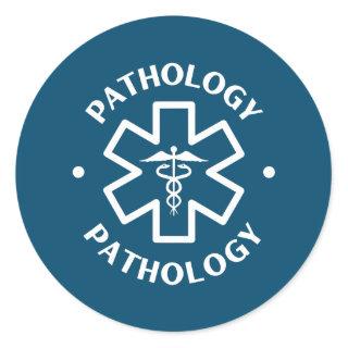 Pathology Doctor Nurse Medical Caduceus  Classic Round Sticker
