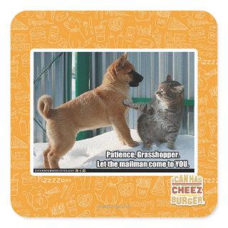 Patience, Grasshopper. Square Sticker
