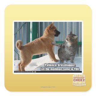 Patience, Grasshopper. Square Sticker