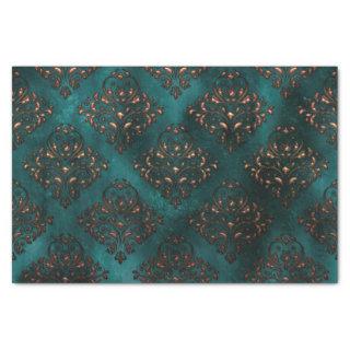 Patina and Rust Damask Teal Tissue Paper