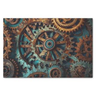 Patina Rusty Gears Decoupage Paper