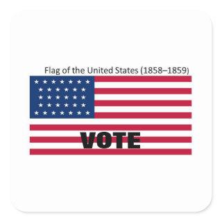 Patriot Flag Hat Series Square Sticker