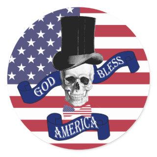 Patriotic American flag Classic Round Sticker