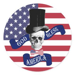 Patriotic American flag Classic Round Sticker